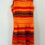 🦋 Kathy Lee Collection Vintage 90s Orange Striped Overalls Romper Size 8 / 10 Photo 0