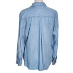 Chico's Light Blue Chambray Button Down Shirt Size Small Chambray Blouse Photo 1