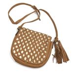 Big Buddha | Brown Braided Overlay Crossbody Bag Photo 0
