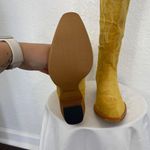 NEW Mustard Yellow Faux Suede Flame Stitched Western Cowgirl Boots US 6 Photo 5