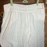 Max Studio  Specialty Linen White Wide Leg High Rise Pant Pocket Beach Flowy Vaca Photo 6