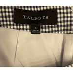 Ann Taylor  Gingham Navy Blue/White Pencil Skirt Size 6 Cotton/Spandex Blend EUC Photo 2