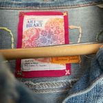 Avenue  Jeans Distressed Embroidered Denim Jacket Size 14/16 Photo 5