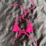 💕 One Size Skimpy Hot Pink Rhinestone Crystal Bikini Top 💕 Photo 0