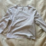 TJ Maxx White Long sleeve compression ribbed top Photo 1