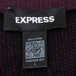 EXPRESS NWT Womens Purple Houndstooth Knit Balloon Sleeve Sweater Dress Size L Photo 3