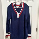 FOR THE REPUBLIC  Navy Sweater with Red and White Accents size Medium NWT Photo 7