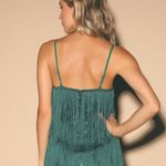 Lulus  get in the groove green fringe Dress Photo 1