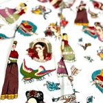 Frida Kahlo Printed ButtonUp Shirt Tattoo Style Day of the Dead Art Sz M Unisex Size M Photo 1