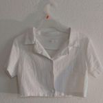 Romwe White Button Crop Top Photo 2