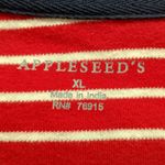 Appleseed's Women's Size XL Red White Striped Short Sleeve Cotton Polo Shirt Photo 3