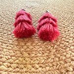 BaubleBar Red and Gold Beaded Tassel Statement Earrings Photo 2