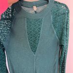 Free People Intimately  No Limits Lace Inset Layering Top Green L Photo 10