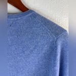 Tahari  Pure Luxe M Cashmere Soft Blue Crew Neck Pullover Sweater Photo 3