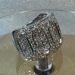 14KT White Gold Pave Diamond Ring Size 7 Photo 1