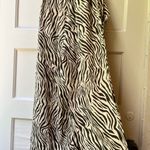 Cotton On NWT paper bag waist Linen blend Cream zebra print wide leg Pants 2 Photo 1