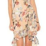 Devlin  nude floral embroidered ruffle spaghetti strap midi dress XS  Photo 0