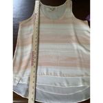 Calvin Klein  Jeans Peach/Pink Striped Hi Low Tank Top Festival Concert Career Photo 6