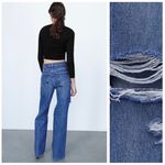 ZARA Ripped Wide Leg Jeans Photo 6
