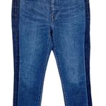 LAUREN Ralph Lauren Womens 8P Jeans Premier Straight Ankle Tuxedo Stripe Fray Blue Photo 0