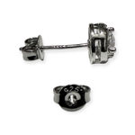 925 Silver Marked Round Halo Stud Earrings & Backing Sparkle Shine Rhinestones Photo 1