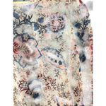 Chico's Cream Chinoiserie Pattern Keyhole Sheer Blouse 3/4 Sleeves Size 1, Small Photo 1