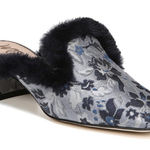 Sam Edelman 🆕 Women's Blue Adair 2 Faux Fur Floral Jacquard Mules 6.5 New Photo 0