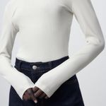 ZARA nwt ribbed white turtleneck fitted sweater top Photo 1