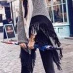 CAbi  Pepper Fringe Cape Sweater 3361 Photo 0