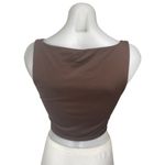 Aritzia Babaton Brown Sleeveless Scoop Neck Cami Camisole Tank Crop Top Size L Photo 1