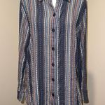 Soft Surroundings Multi Textured Knit Striped Button Up Shirt Long Sleeve Size S Photo 2