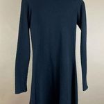 Element Medium Textured Mock Neck Long Sleeve Fit and Flare Dress Skater Swing Black Photo 0