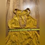 Anthropologie Maeve Golden Yellow Embroidered Dress Photo 7