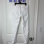 Loft women’s solid white denim skinny fit ripped distressed look jeans casual 0 Photo 4