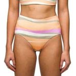 prAna  Bikini Bottom Sun Shade High Rise Orange Pink Waves Striped XS Photo 0