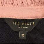 Ted Baker  Lissiah Wool Layered Sweater Mock Neck Navy Blue Pink Small Preppy Photo 8