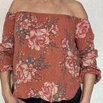 Billabong Floral Top Peach Boho Festival Rayon Shirt Bohemian Feminine Photo 0
