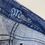 Miss Me  Dark Wash Low Rise Rhinestone Embellished Flap Pocket Bootcut Jeans Photo 7