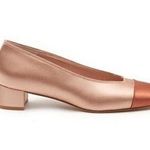 PEDRO GARCIA ELADIA Satin Pumps Colorblock champagne/pink heel size 10 Pink Photo 0