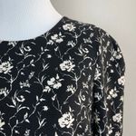 Club Monaco Dress 8 Black White Floral Long Sleeve Kaisle Sheath Above Knee Photo 2