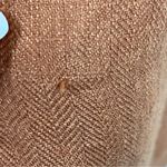 Nicole Miller  L orange Rust Button-Front Midi Skirt 100% linen elastic waist tie Photo 10