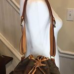 ETRO Milano Paisley Nylon Vachetta Leather Drawstring Bucket Tote Shoulder Bag Photo 7