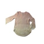 Gap Ombre Waffle Knit Balloon Sleeve Top Small Yellow Pink Cozy Wool Lounge Photo 2