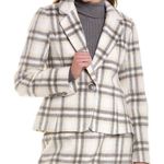 Bagatelle Blazer Womens Notch Lapel Casual Plaid Jacket Grey Cream Size Large Photo 1