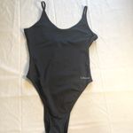 Calvin Klein NWT Black One Piece Swimsuit High Cut Cheeky Minimalist New Size L Photo 5