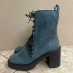 Free People Lace Up Boot DYLAN Platform Combat Blue Leather 41- USA 10.-10.5 NEW Photo 15