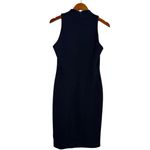 Elie Tahari Sleeveless Sheath Dress Key Hole Front Lined Back Zip Up 6 Navy Blue Photo 3