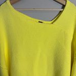 Free People Ottoman Check Knit Sweater Pullover Womens XL Lemon Yellow Boho NWT Photo 8