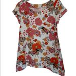 Original One of a kind Handmade Floral Cap Sleeve Linen cotton Tunic Dress M Size M Photo 4