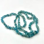 blue dyed mother of pearl chip necklace Photo 2